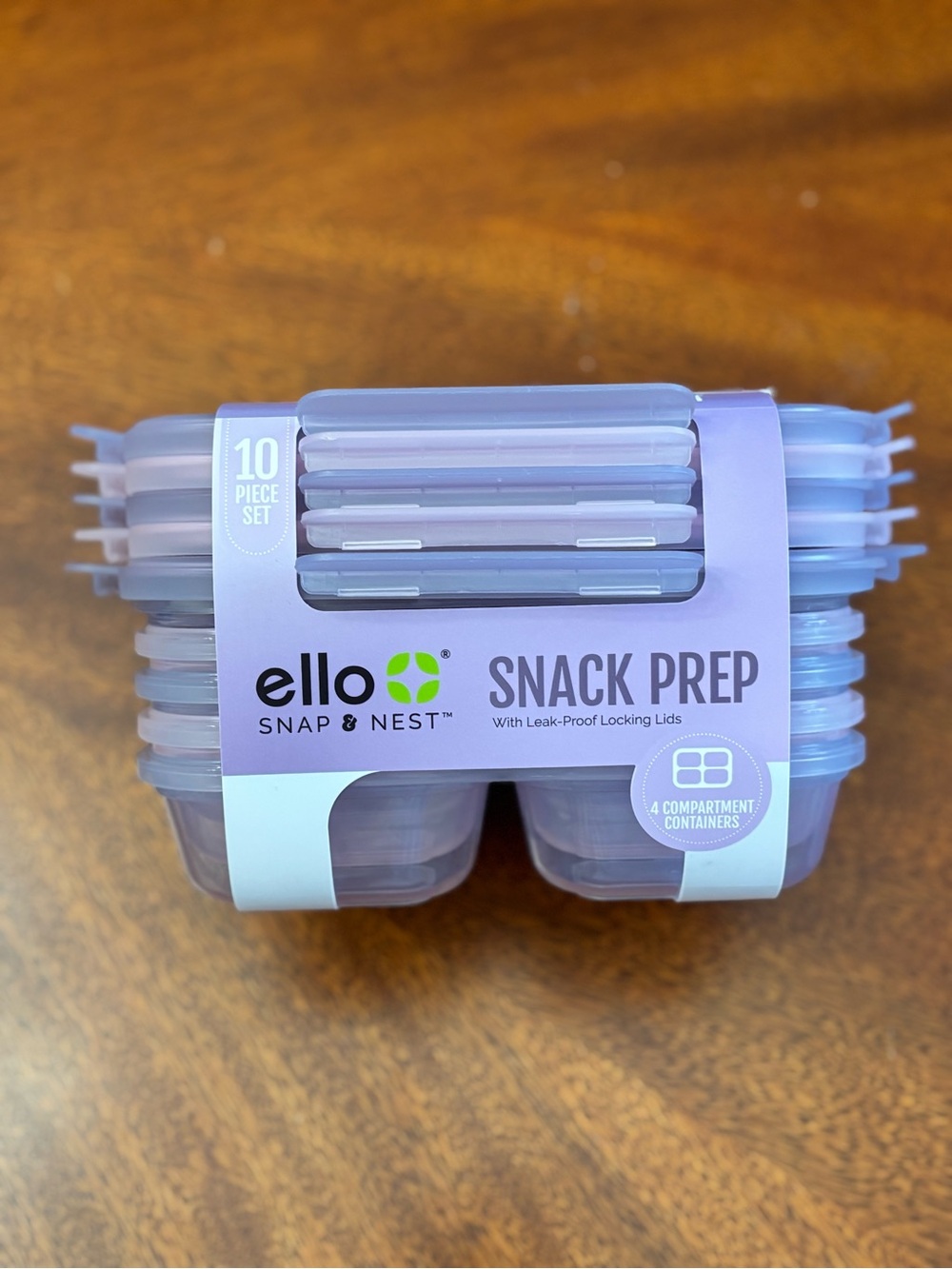 ello Snap & Nest 10pc Plastic Snack Prep Set - Blue & Lavender - Picture 6 of 6